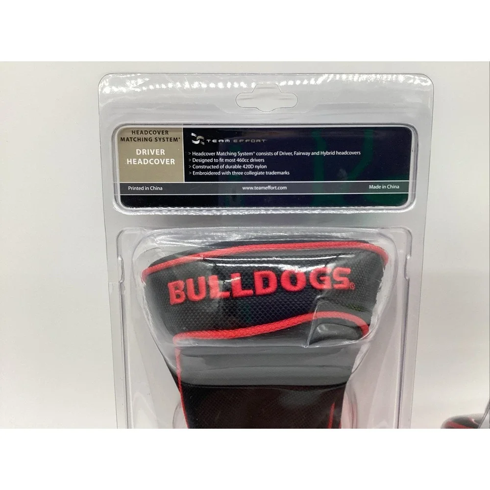 Team Effort NCAA 2-Piece Driver Headcover Hybrid Headcover Georgia Bulldogs